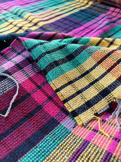 PC MOE 049 fuchsia/yellow/green checkered heavy cotton