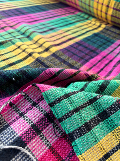 PC MOE 049 fuchsia/yellow/green checkered heavy cotton