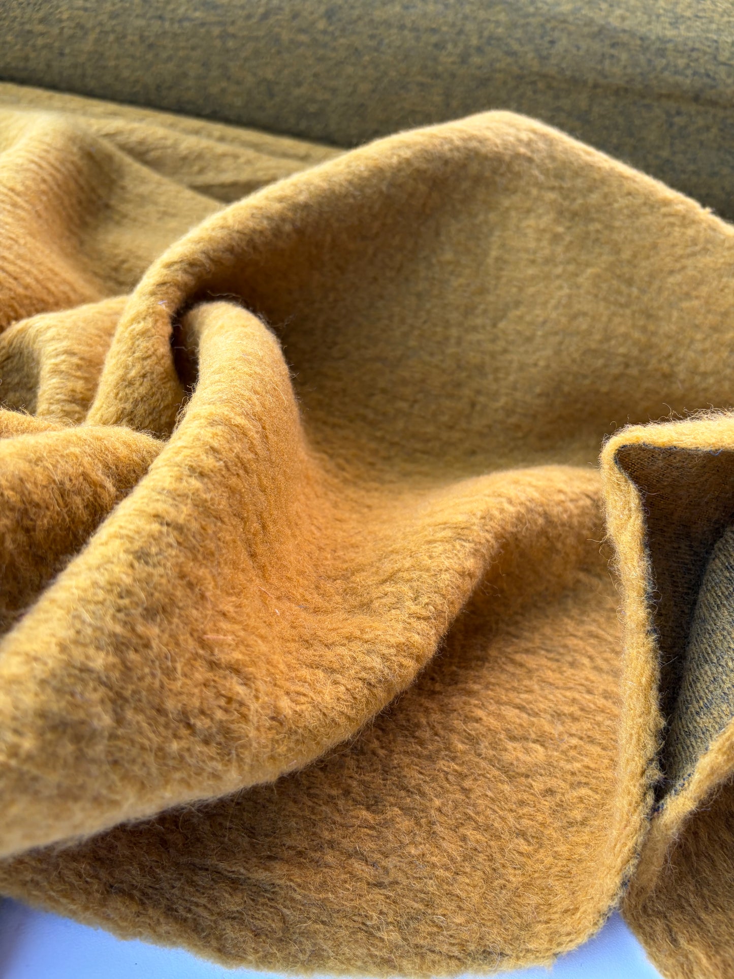MOE 050 mustard heavy boiled wool