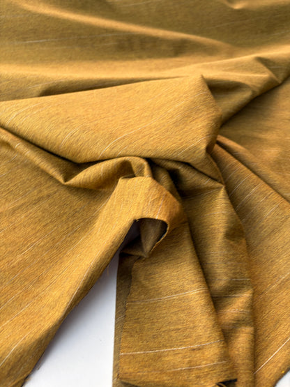 PC MOE 051 lurex striped mustard suiting fabric
