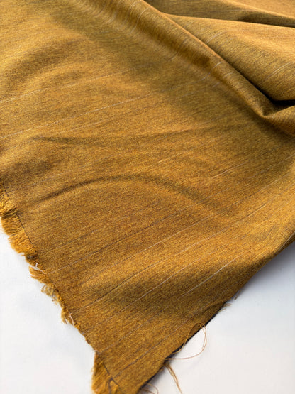 PC MOE 051 lurex striped mustard suiting fabric