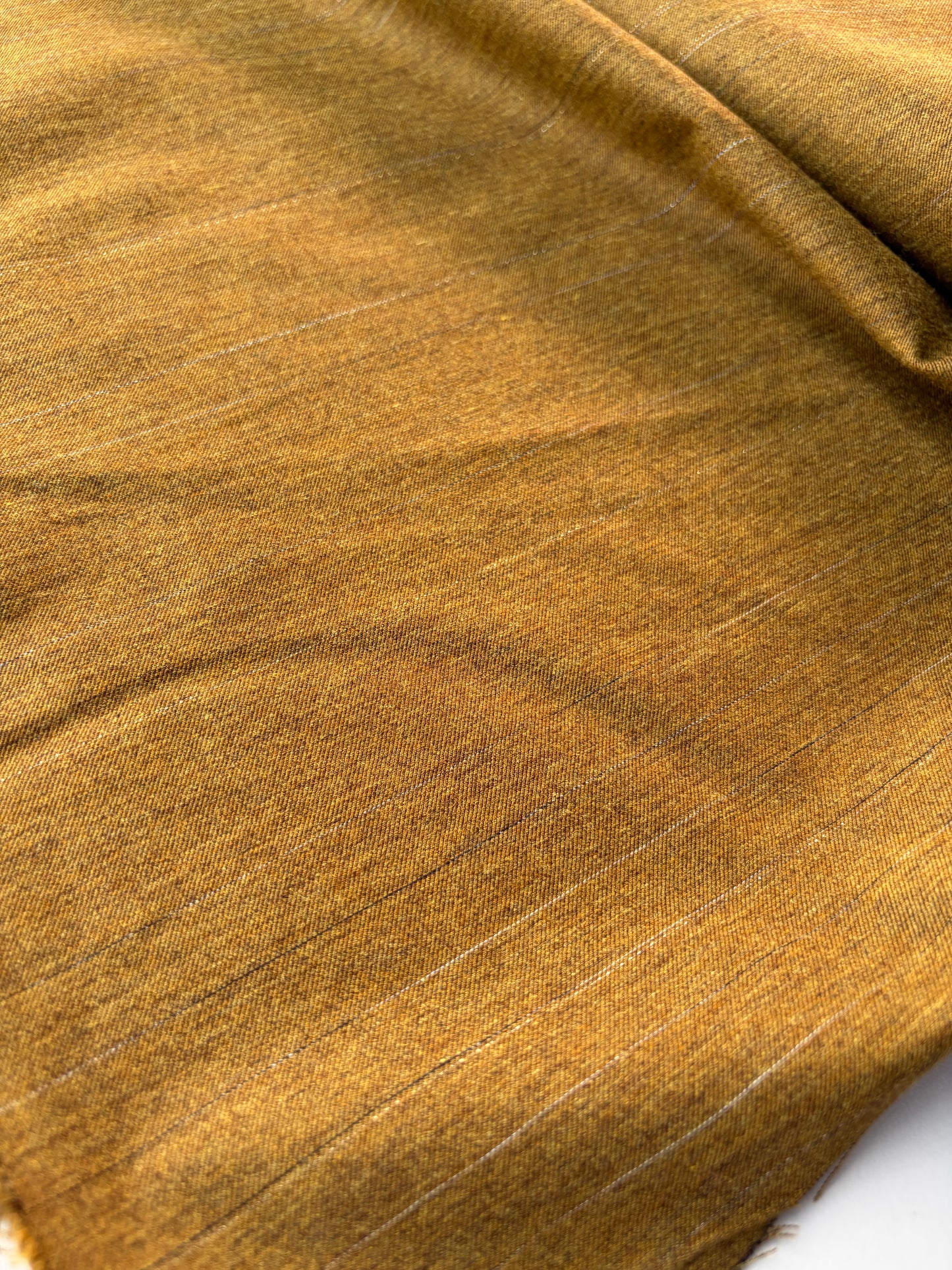 MOE 051 lurex striped mustard suiting fabric