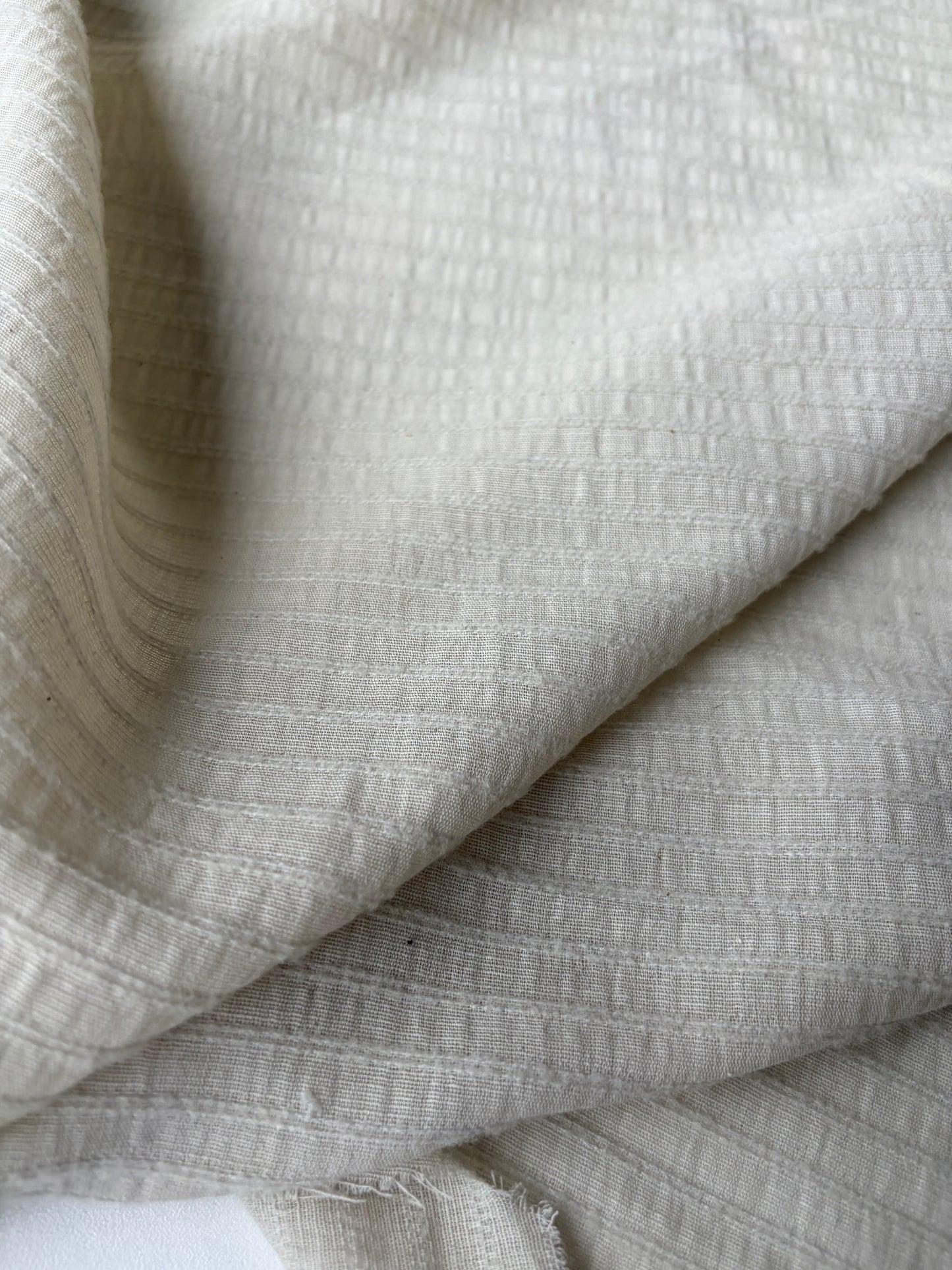 FLORIAN 010 cotton gaze stripes ecru XL