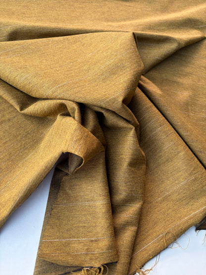 PC MOE 051 lurex striped mustard suiting fabric