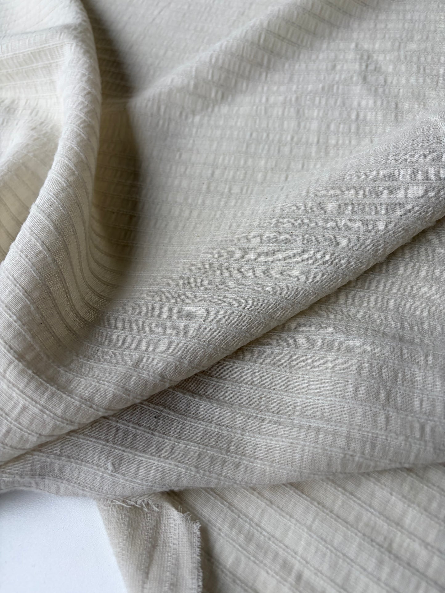 FLORIAN 010 cotton gaze stripes ecru XL