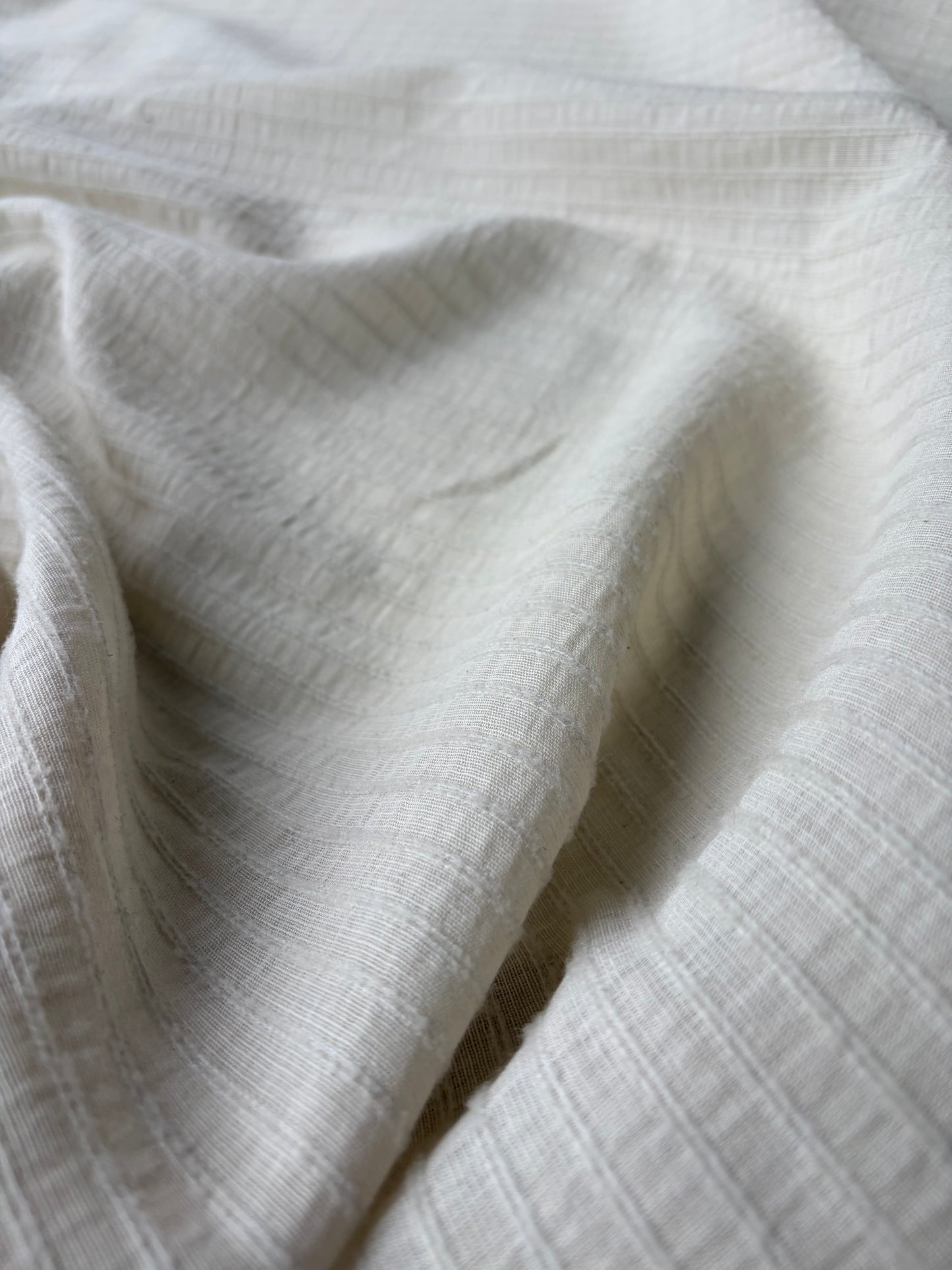 FLORIAN 010 cotton gaze stripes ecru XL