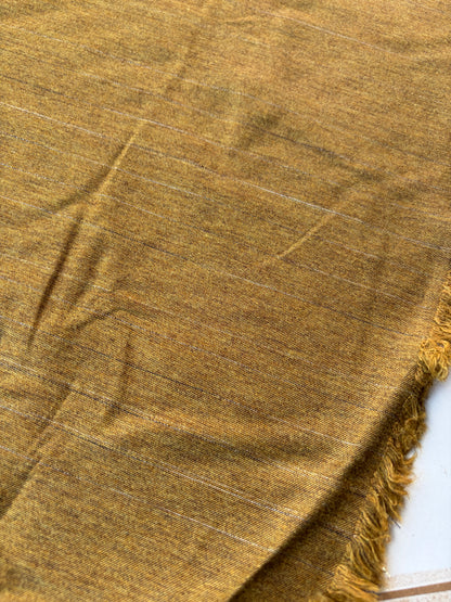 PC MOE 051 lurex striped mustard suiting fabric