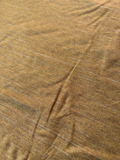 PC MOE 051 lurex striped mustard suiting fabric