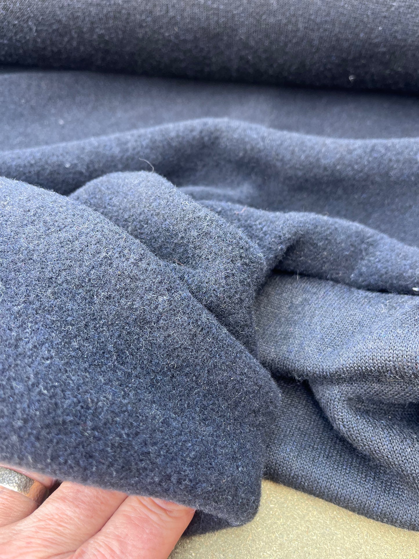 WOOLY 019 heavy boiled wool dark navy