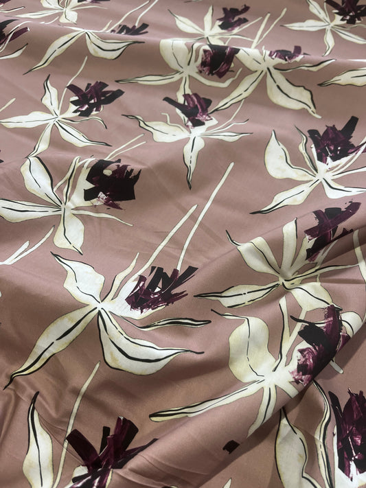 B01 CAN 1560 poplin stretch with old pink print