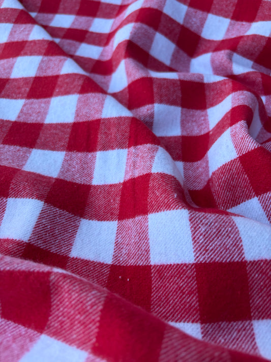 TODD 004 red/white checkered heavy cotton flannel