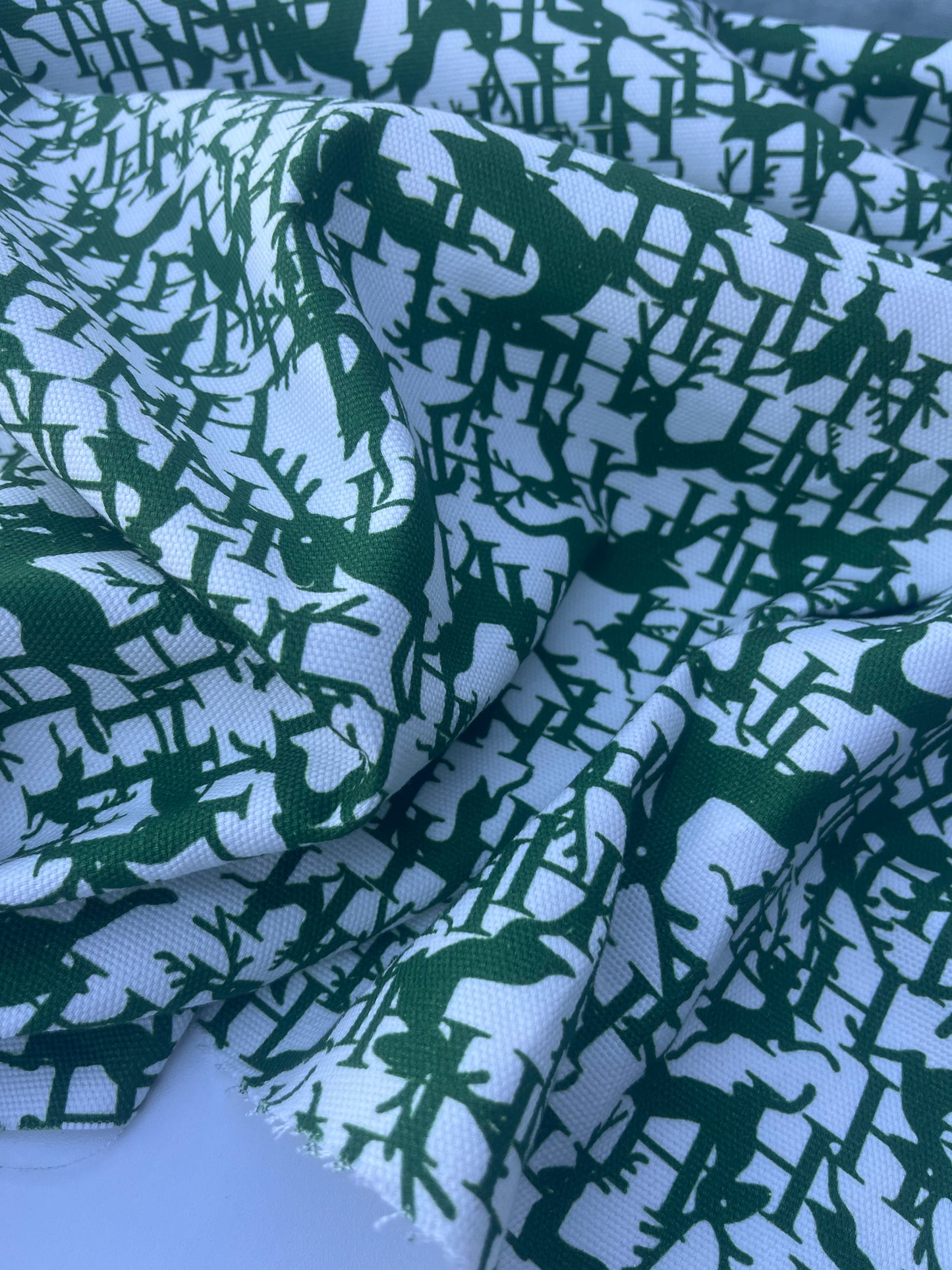 CASIMIR 022 heavy cotton canvas green deers