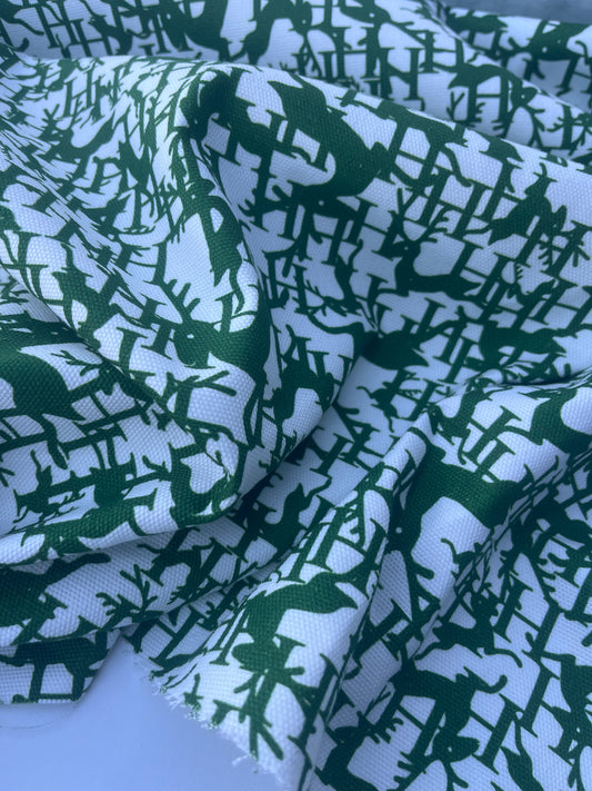CASIMIR 022 heavy cotton canvas green deers