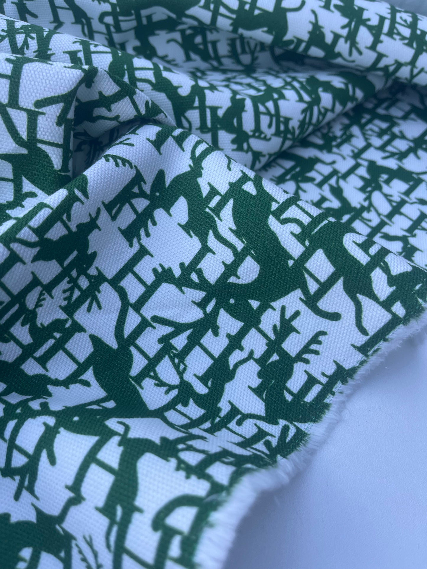 CASIMIR 022 heavy cotton canvas green deers
