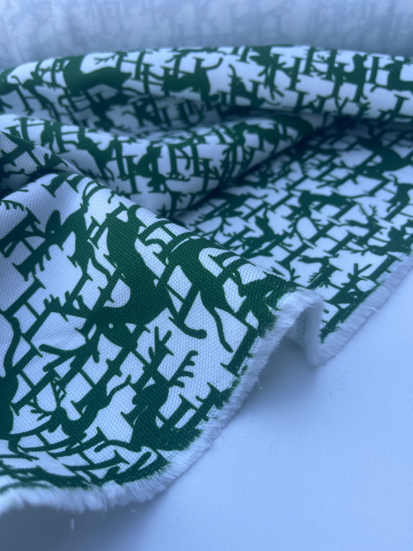CASIMIR 022 heavy cotton canvas green deers
