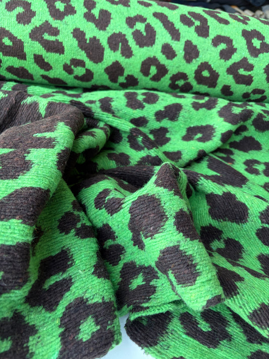 TODD 008 light/dark green  animalier heavy boiled wool