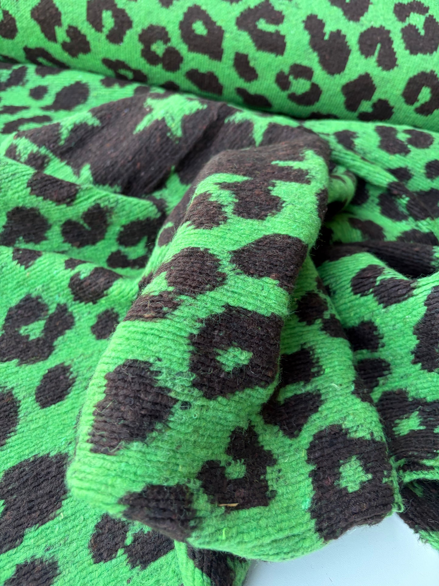 TODD 008 light/dark green  animalier heavy boiled wool