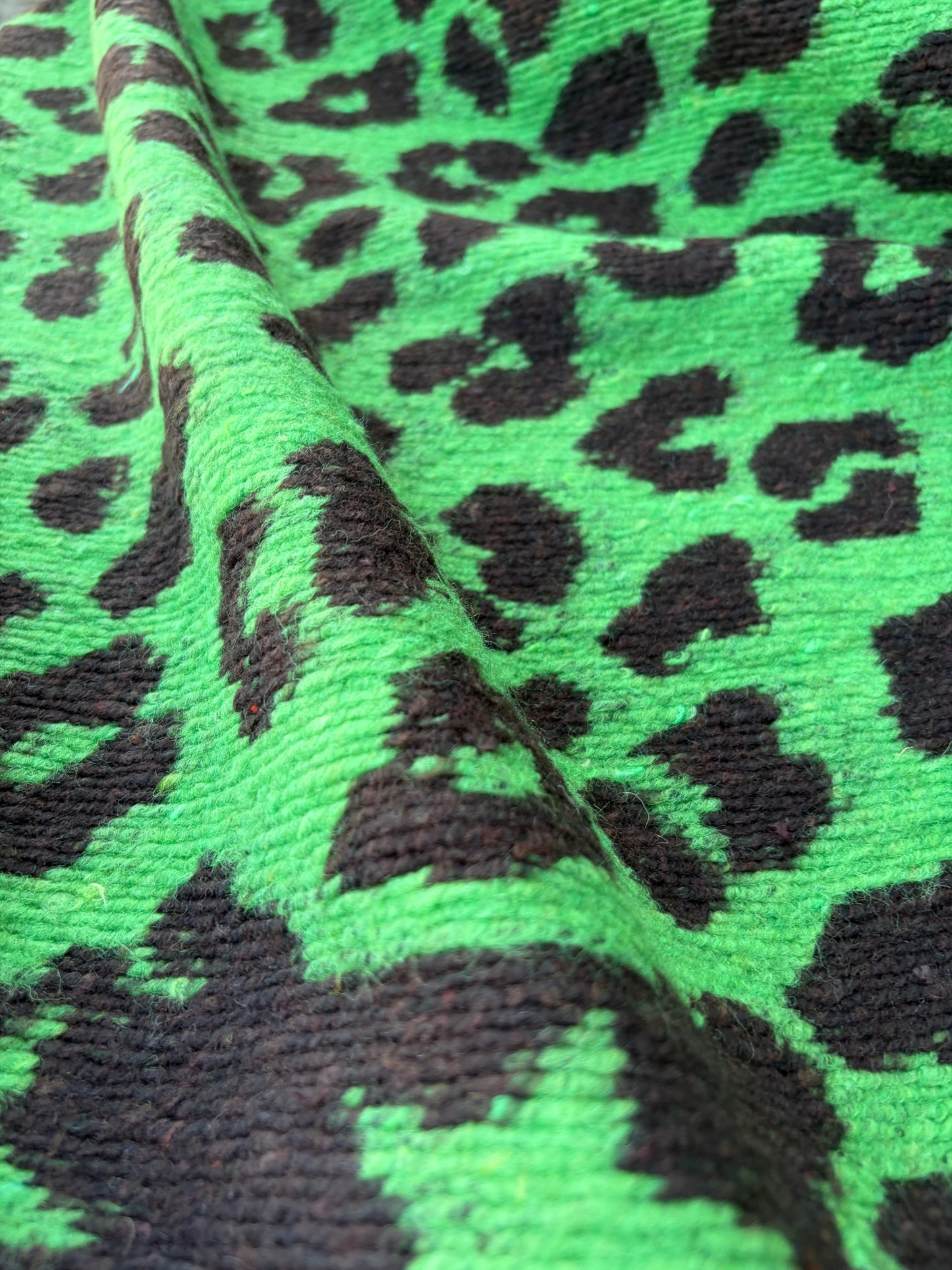 TODD 008 light/dark green  animalier heavy boiled wool
