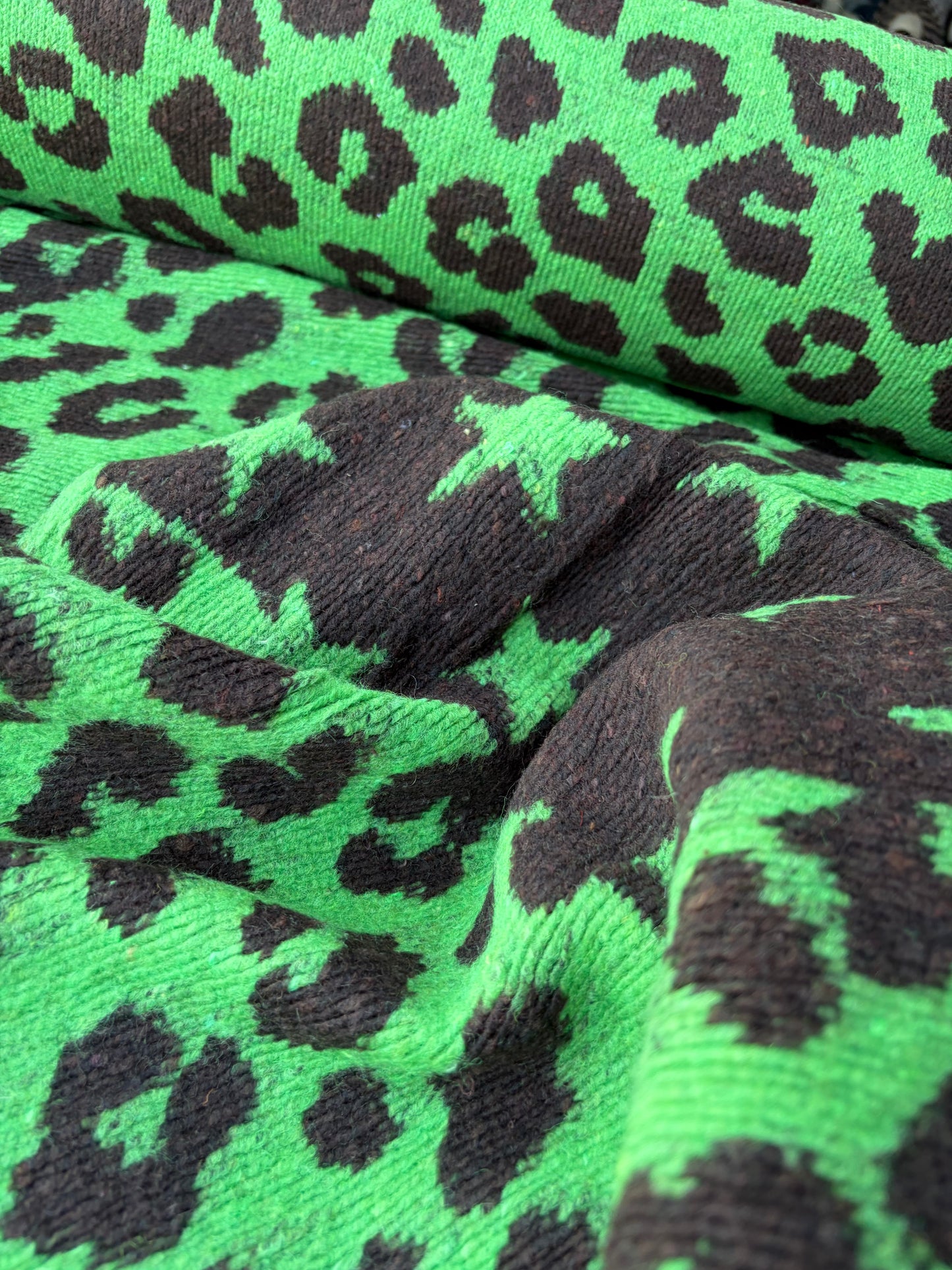 TODD 008 light/dark green  animalier heavy boiled wool