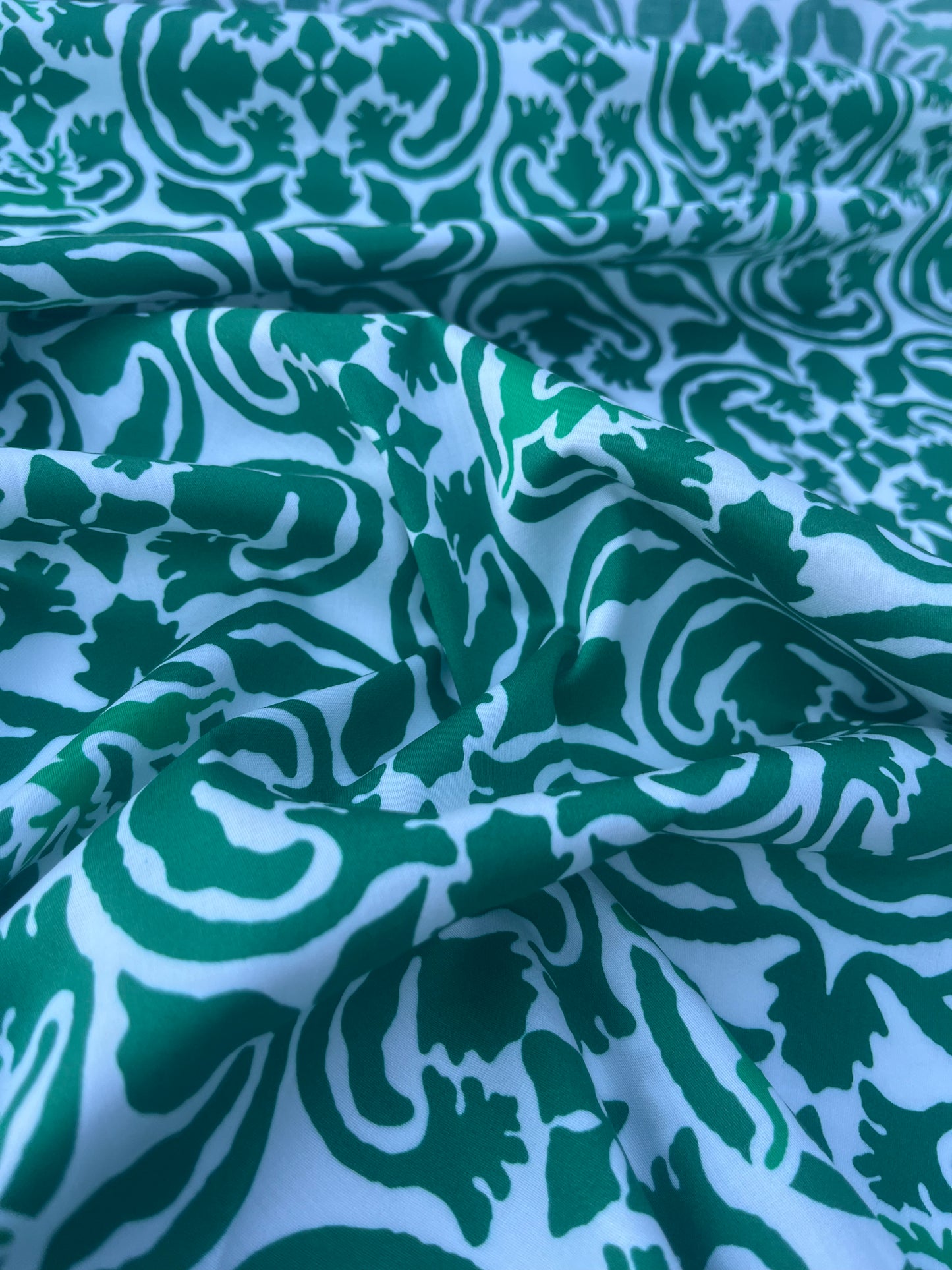 CASIMIR 024 poplin stretch green hidden deers
