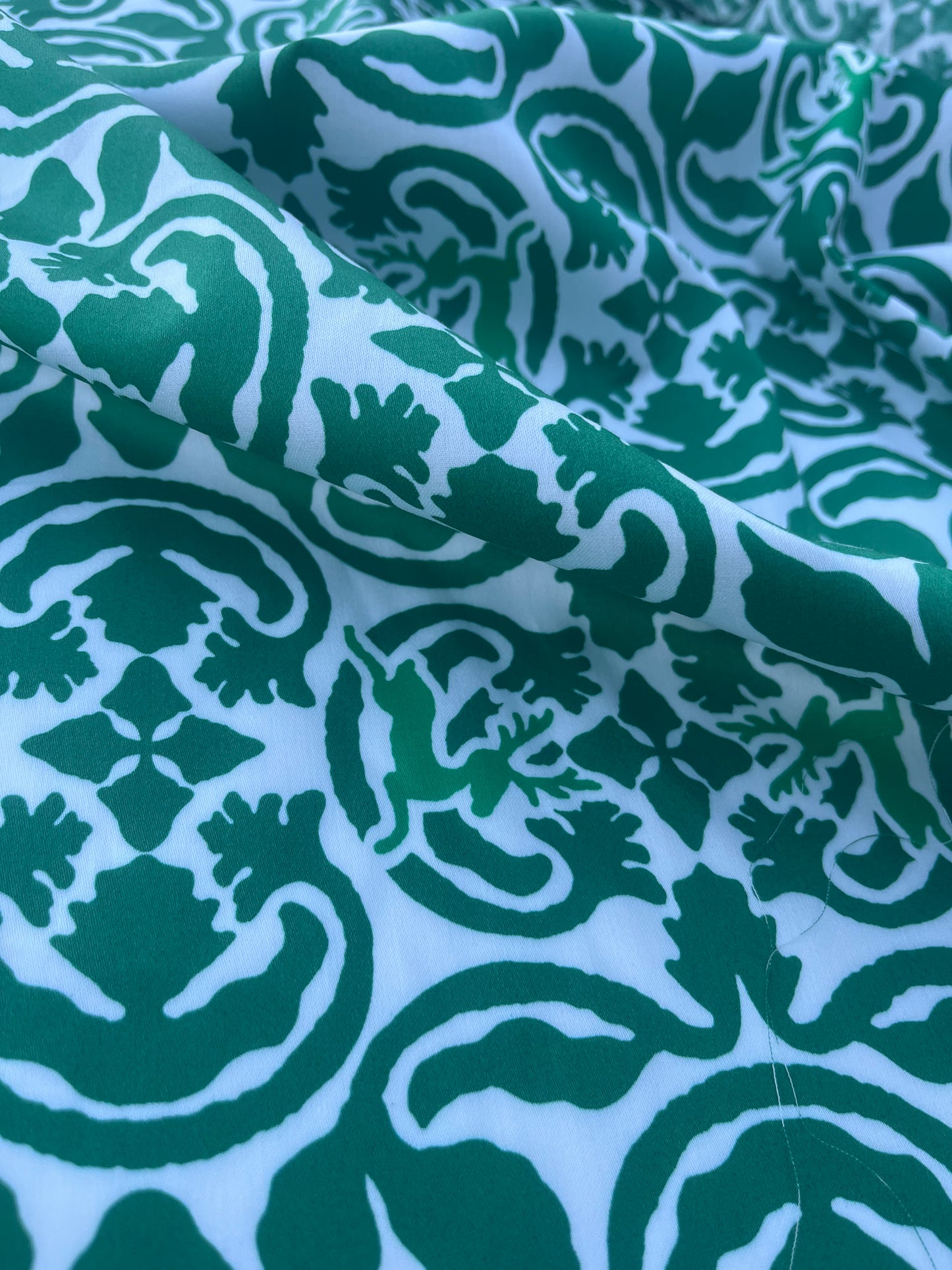 CASIMIR 024 poplin stretch green hidden deers