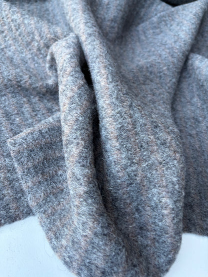 TODD 010 grey striped heavy boiled wool