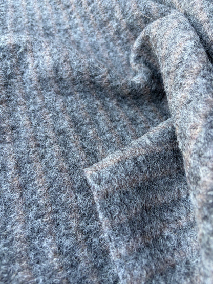 TODD 010 grey striped heavy boiled wool