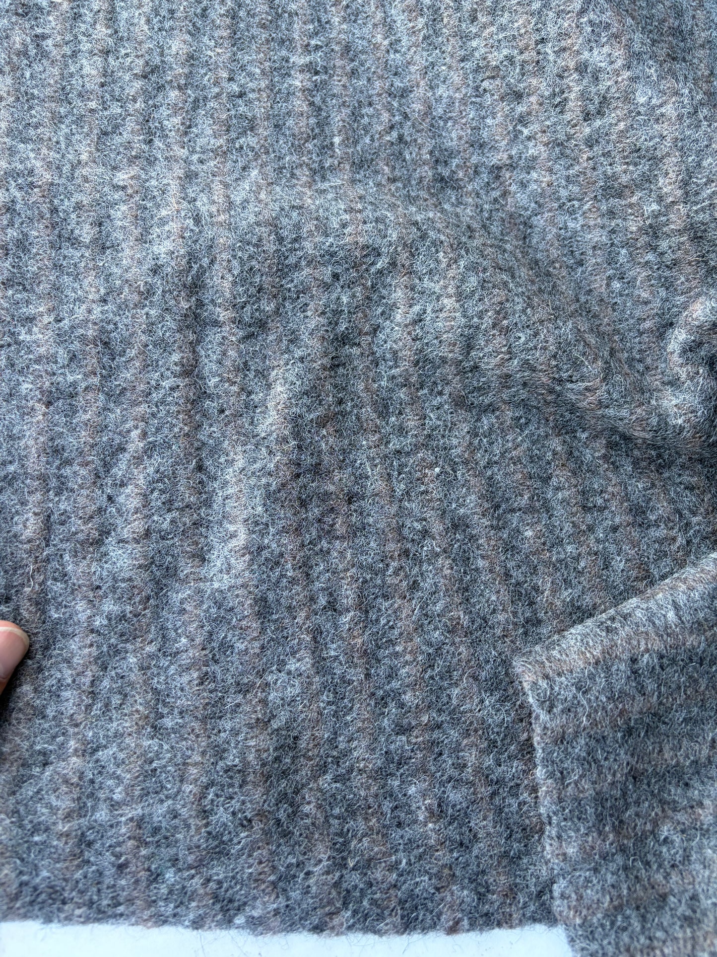 TODD 010 grey striped heavy boiled wool