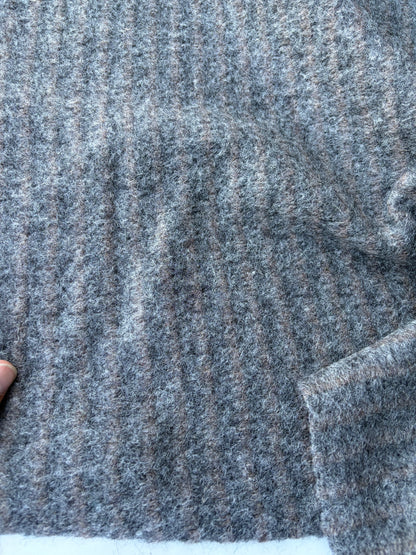 TODD 010 grey striped heavy boiled wool