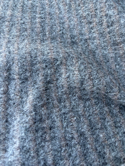 TODD 010 grey striped heavy boiled wool