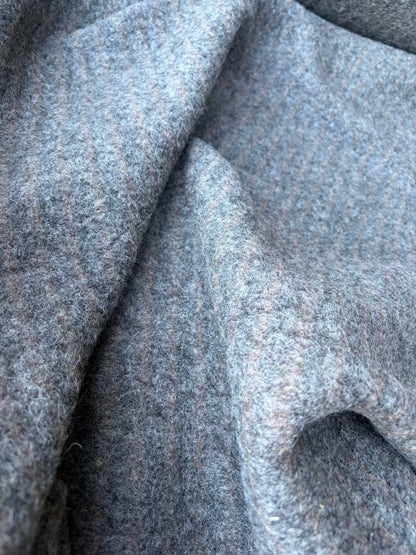 TODD 010 grey striped heavy boiled wool