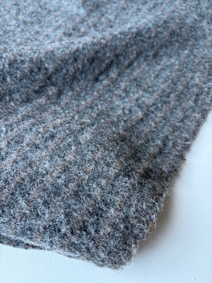 TODD 010 grey striped heavy boiled wool