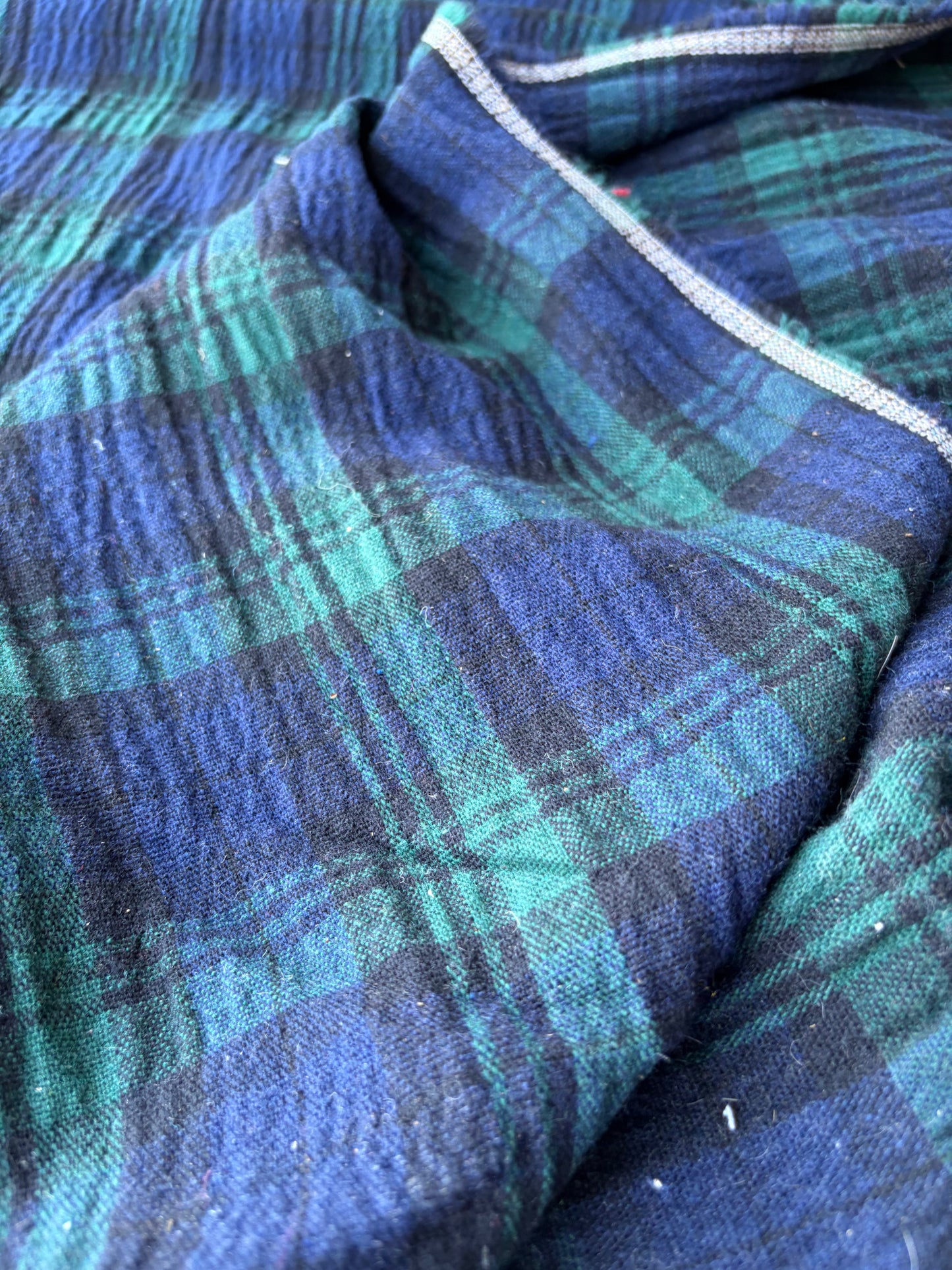 TODD 013 blackwatch check seersucker wool drape