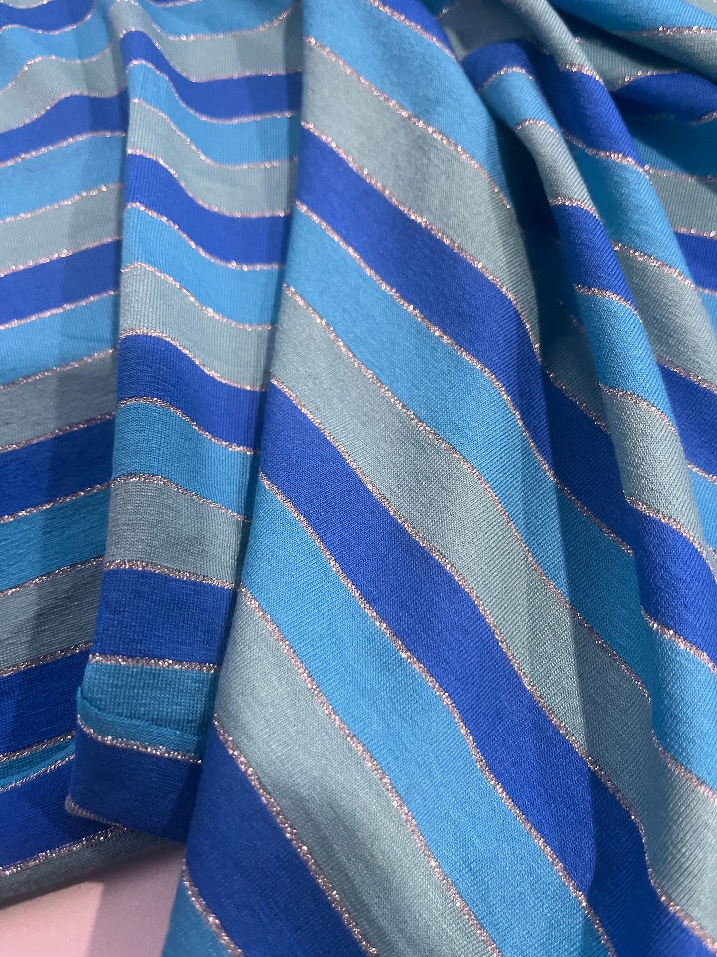 BRIAN 050 viscose jersey stripes with lurex