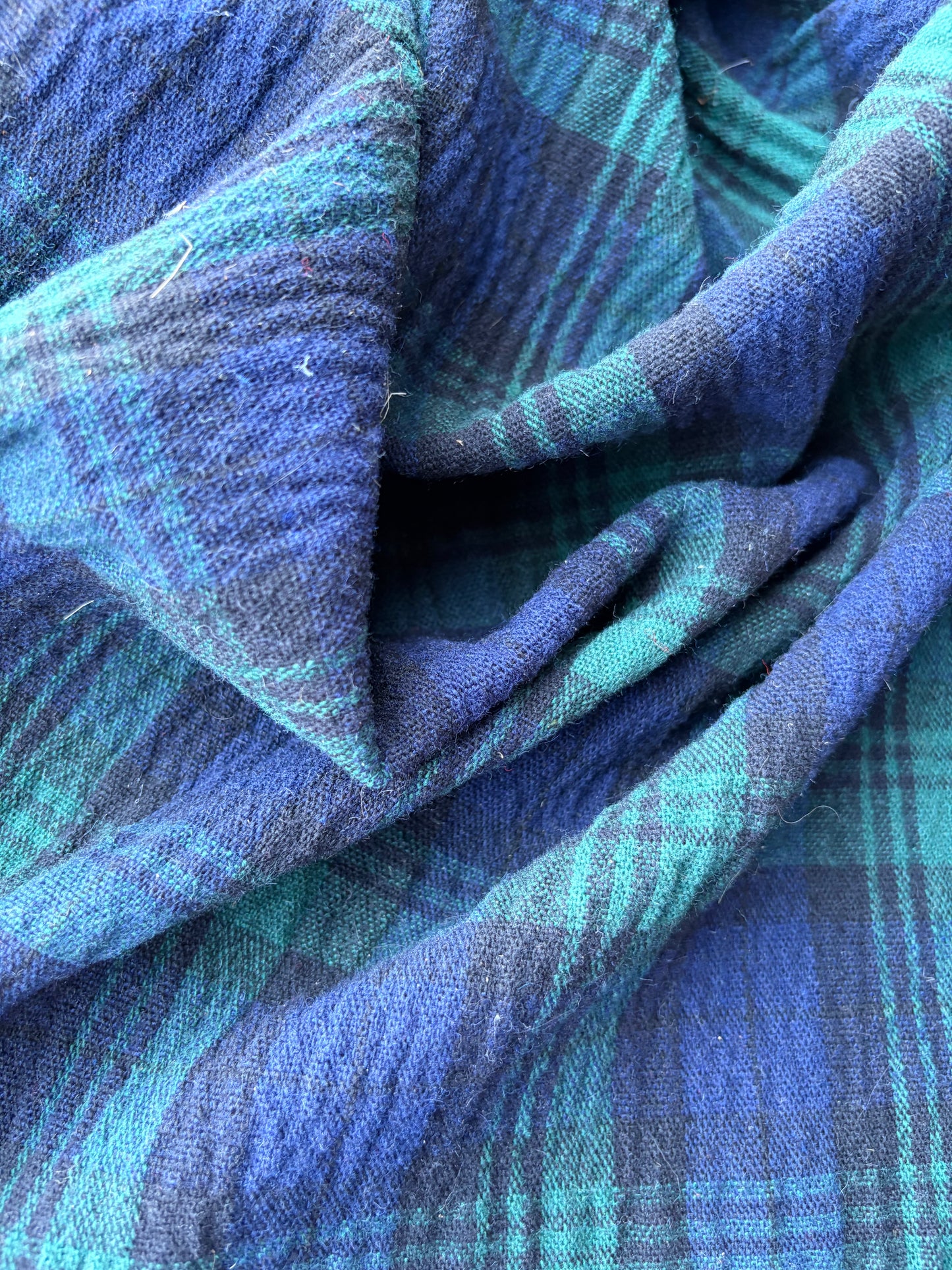 TODD 013 blackwatch check seersucker wool drape