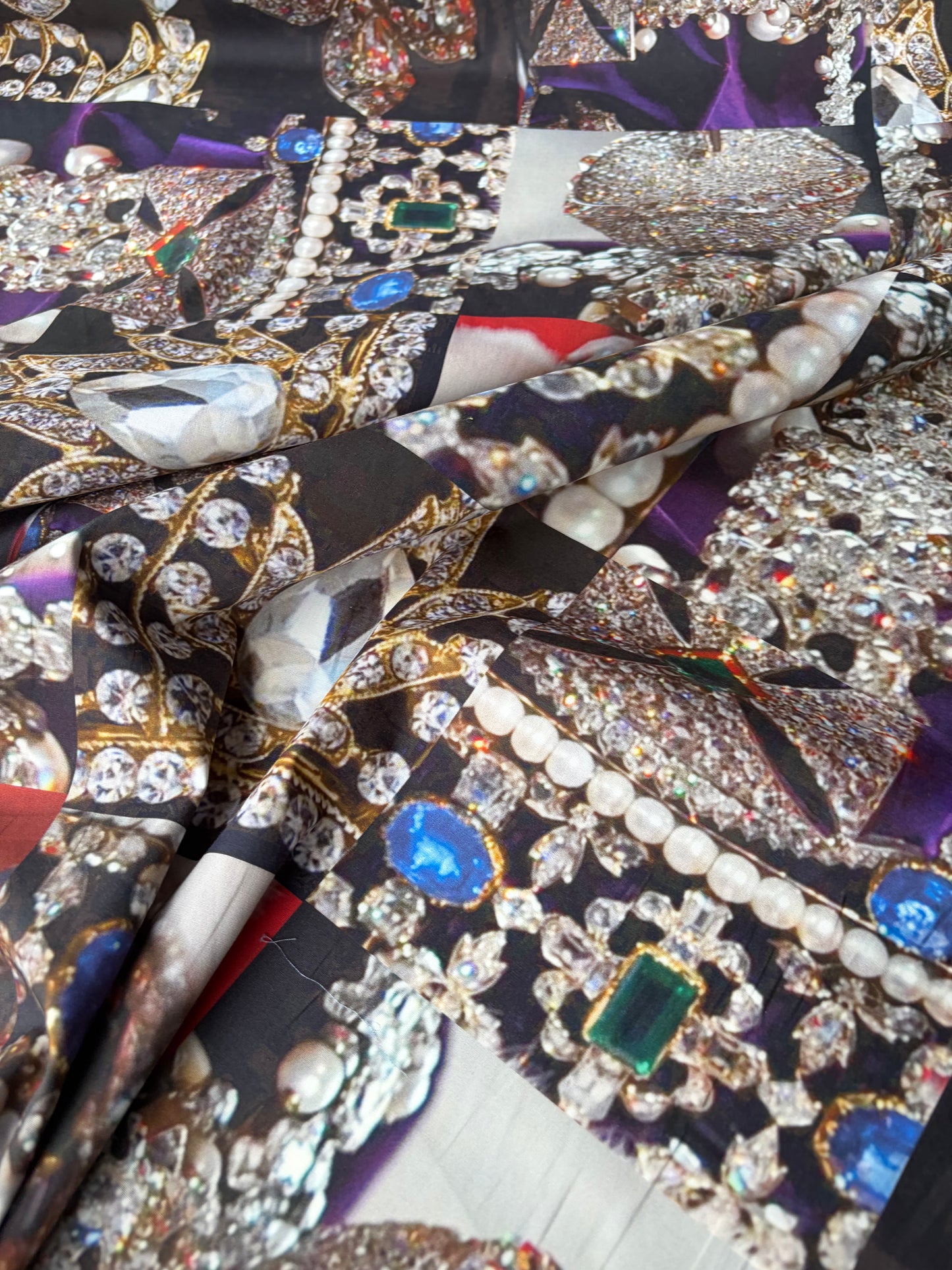 FLORIAN 026 cotton poplin stretch  "diamonds and stones"