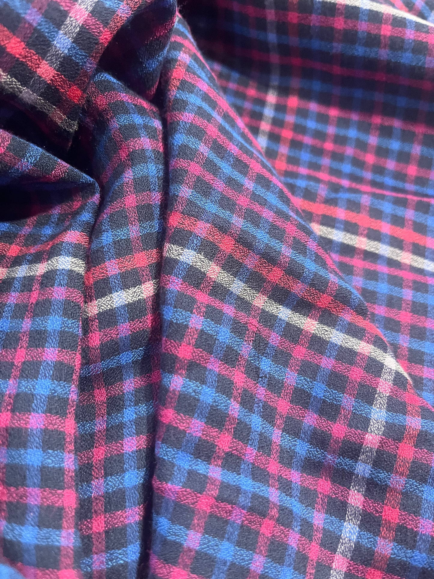 BRIAN 052 cotton check cobalt/fuchsia