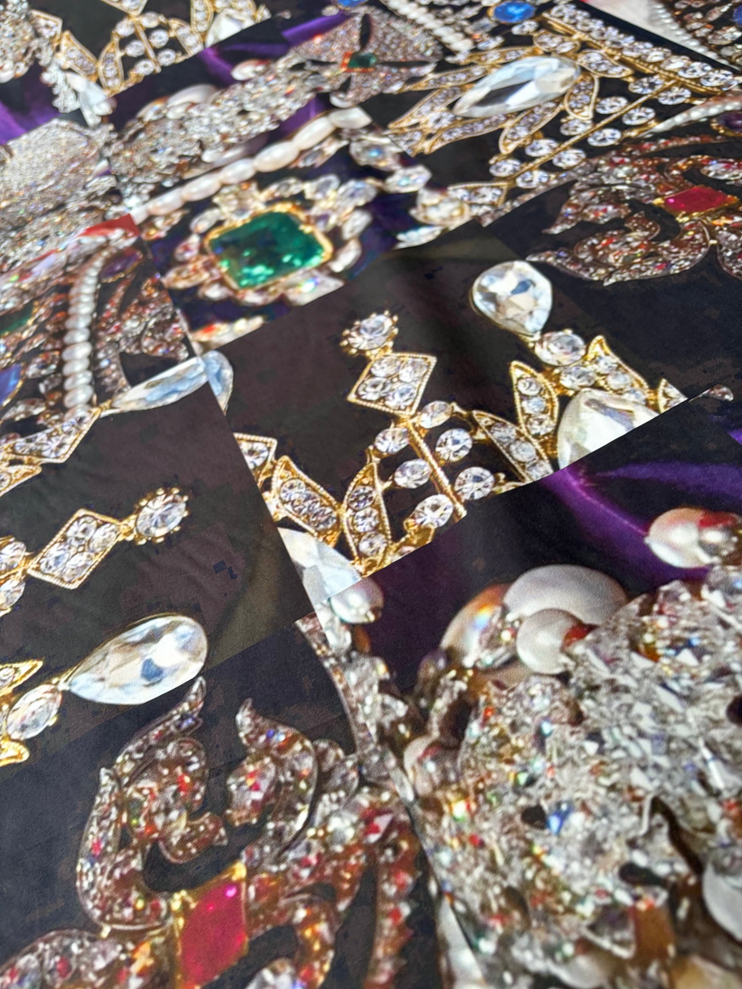 FLORIAN 026 cotton poplin stretch  "diamonds and stones"