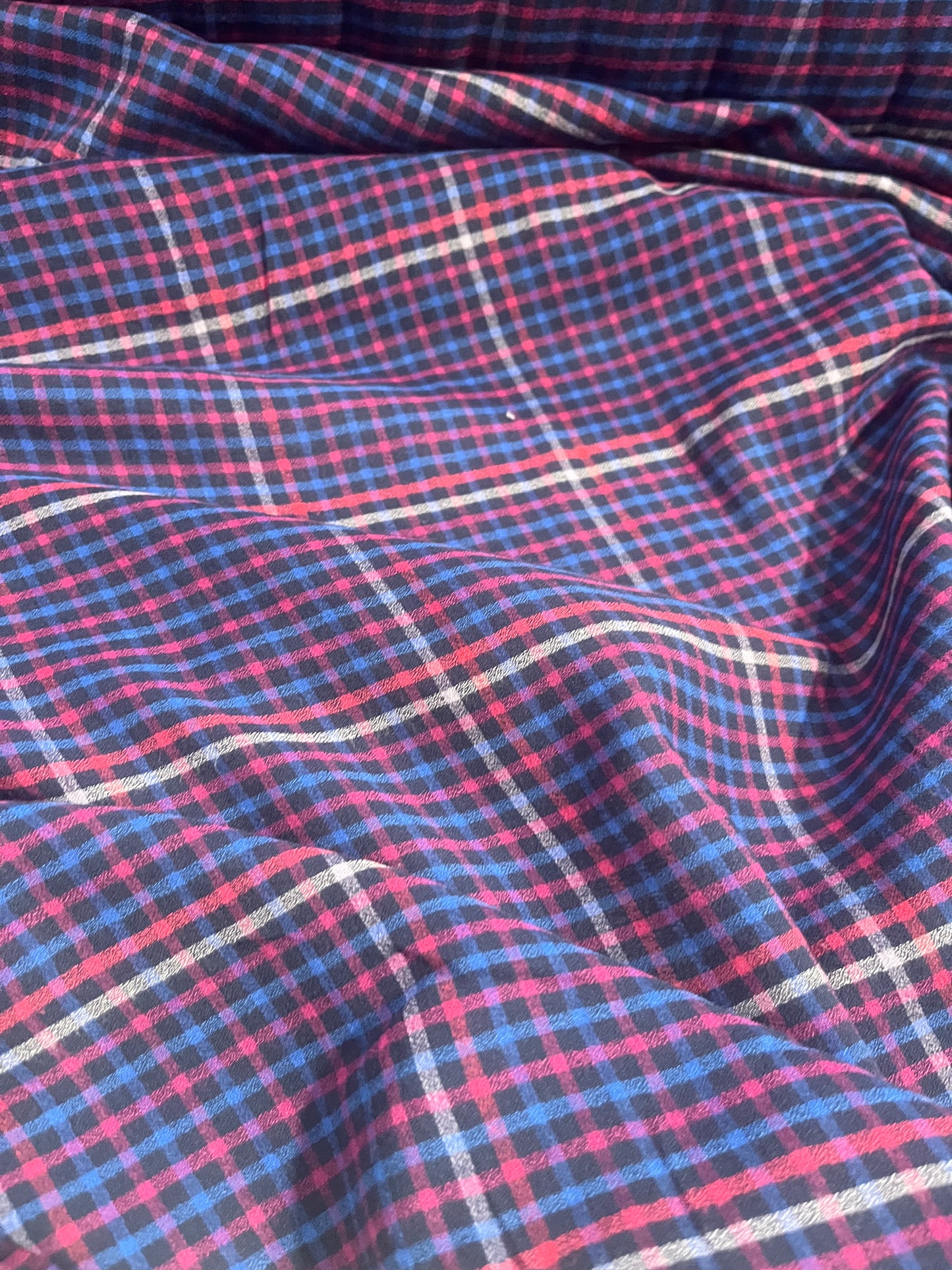 BRIAN 052 cotton check cobalt/fuchsia