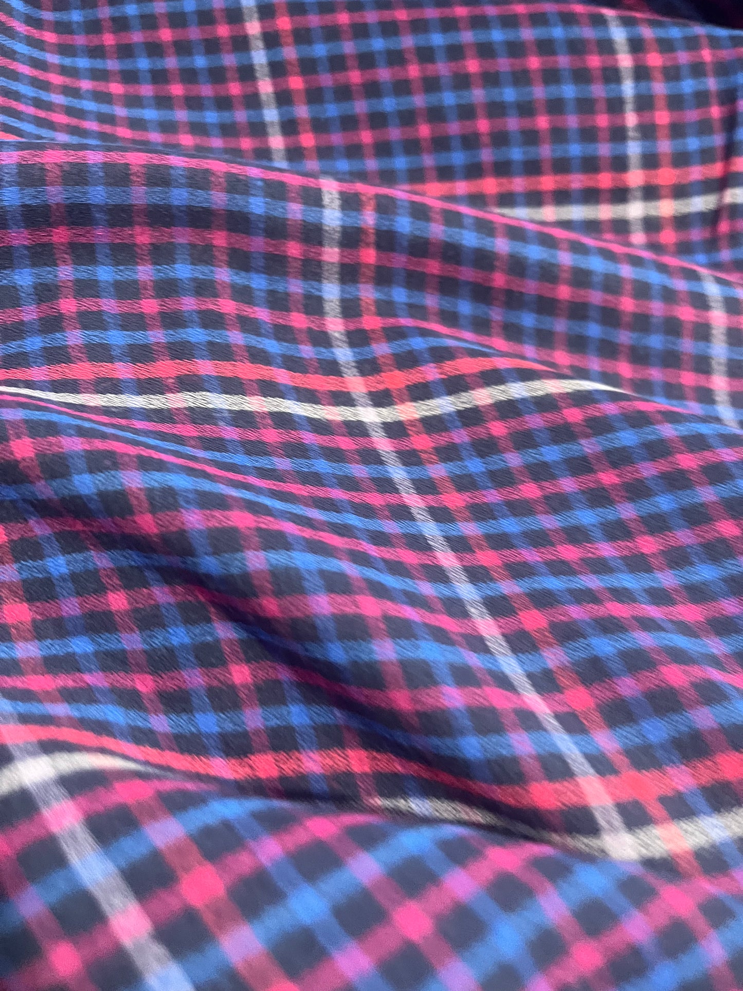 BRIAN 052 cotton check cobalt/fuchsia