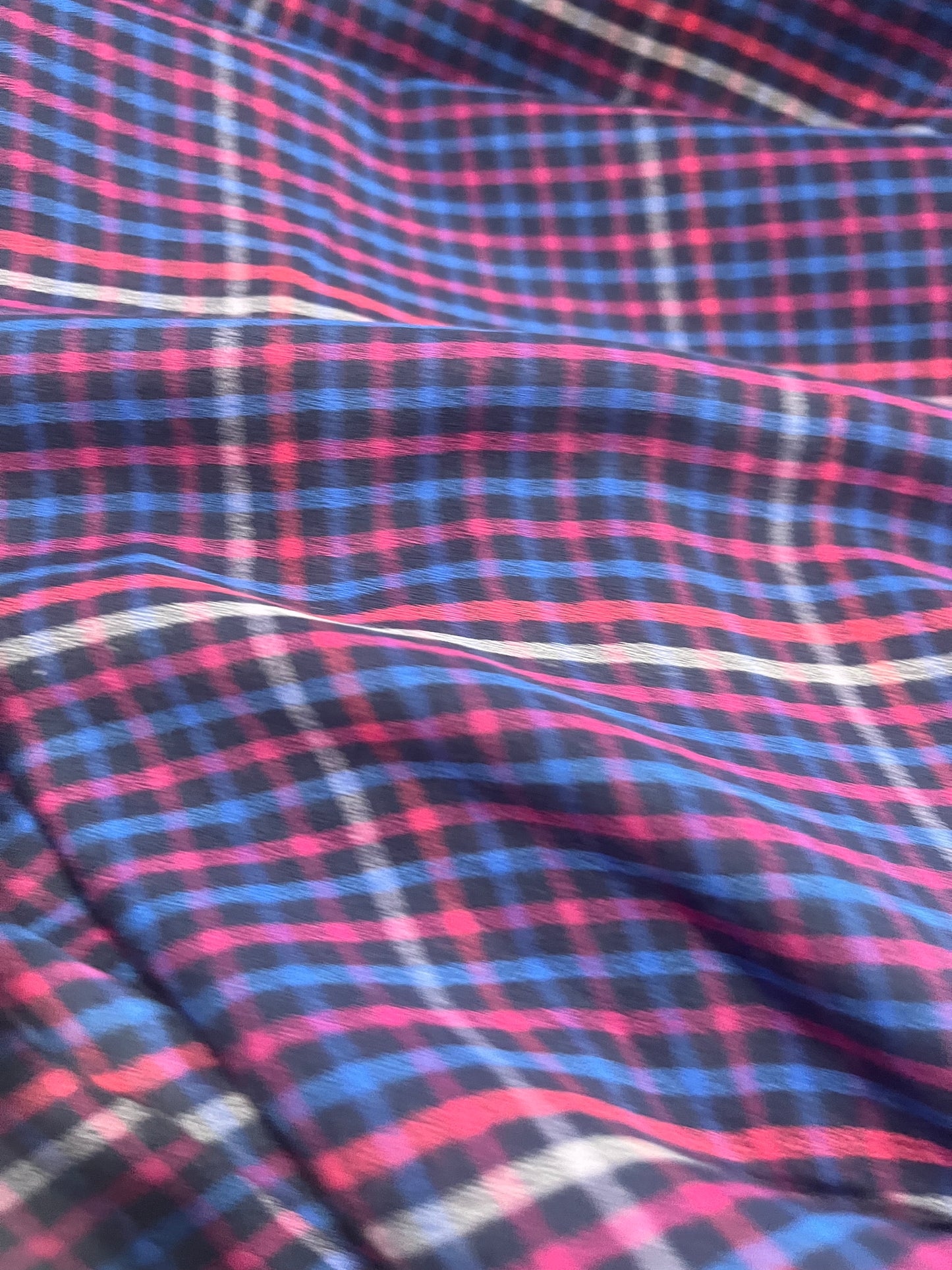 BRIAN 052 cotton check cobalt/fuchsia