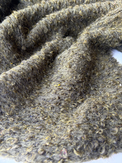 PC TODD 016 dark green bouclé wool with mohair coat fabric