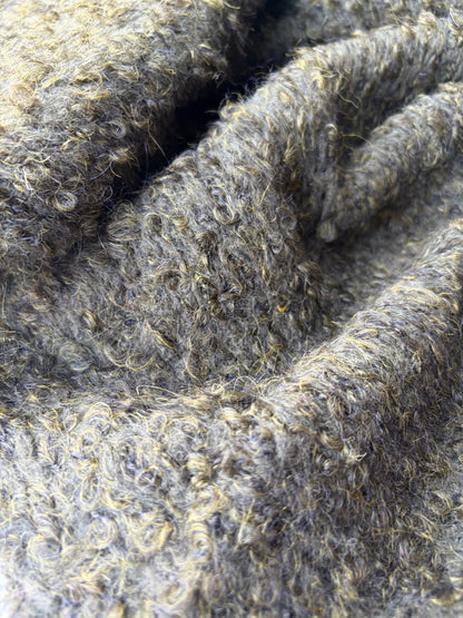 PC TODD 016 dark green bouclé wool with mohair coat fabric