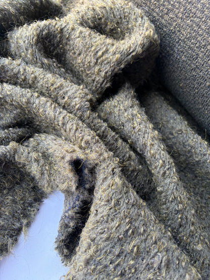 PC TODD 016 dark green bouclé wool with mohair coat fabric