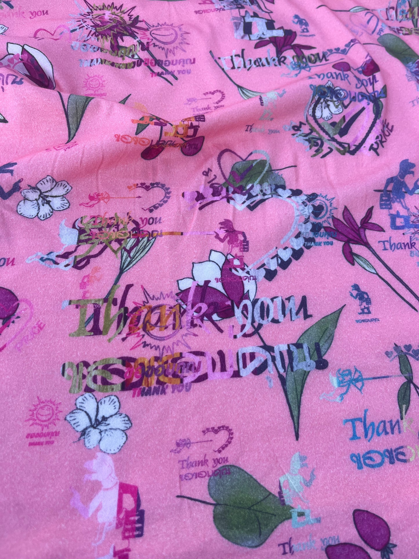 VIVIENNE 500 jersey viscose pink "Thank you"