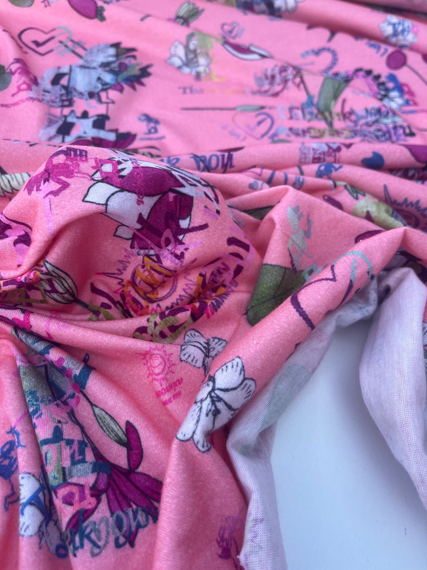 VIVIENNE 500 jersey viscose pink "Thank you"