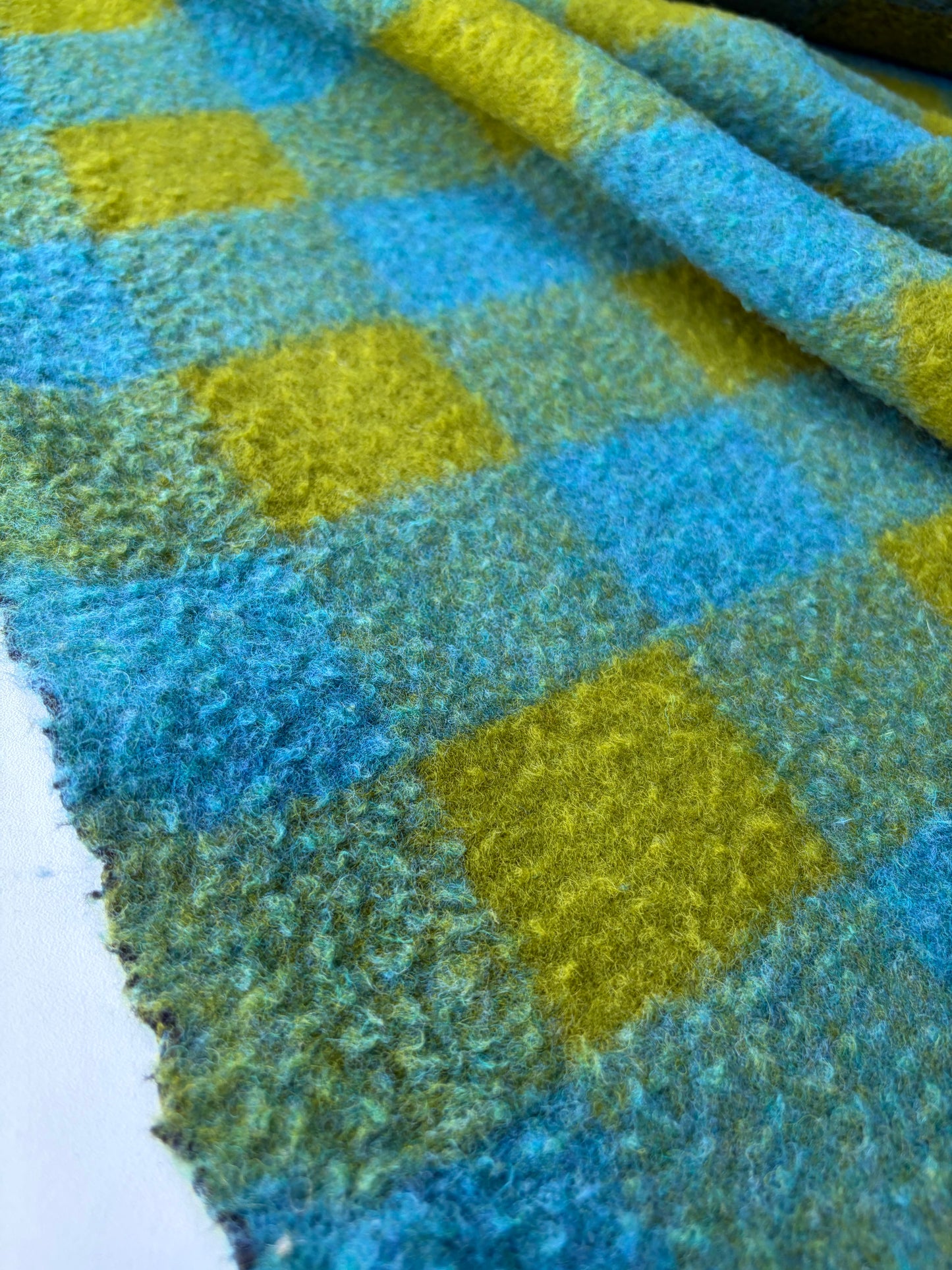TODD 017 petrol/green checkered heavy boiled wool