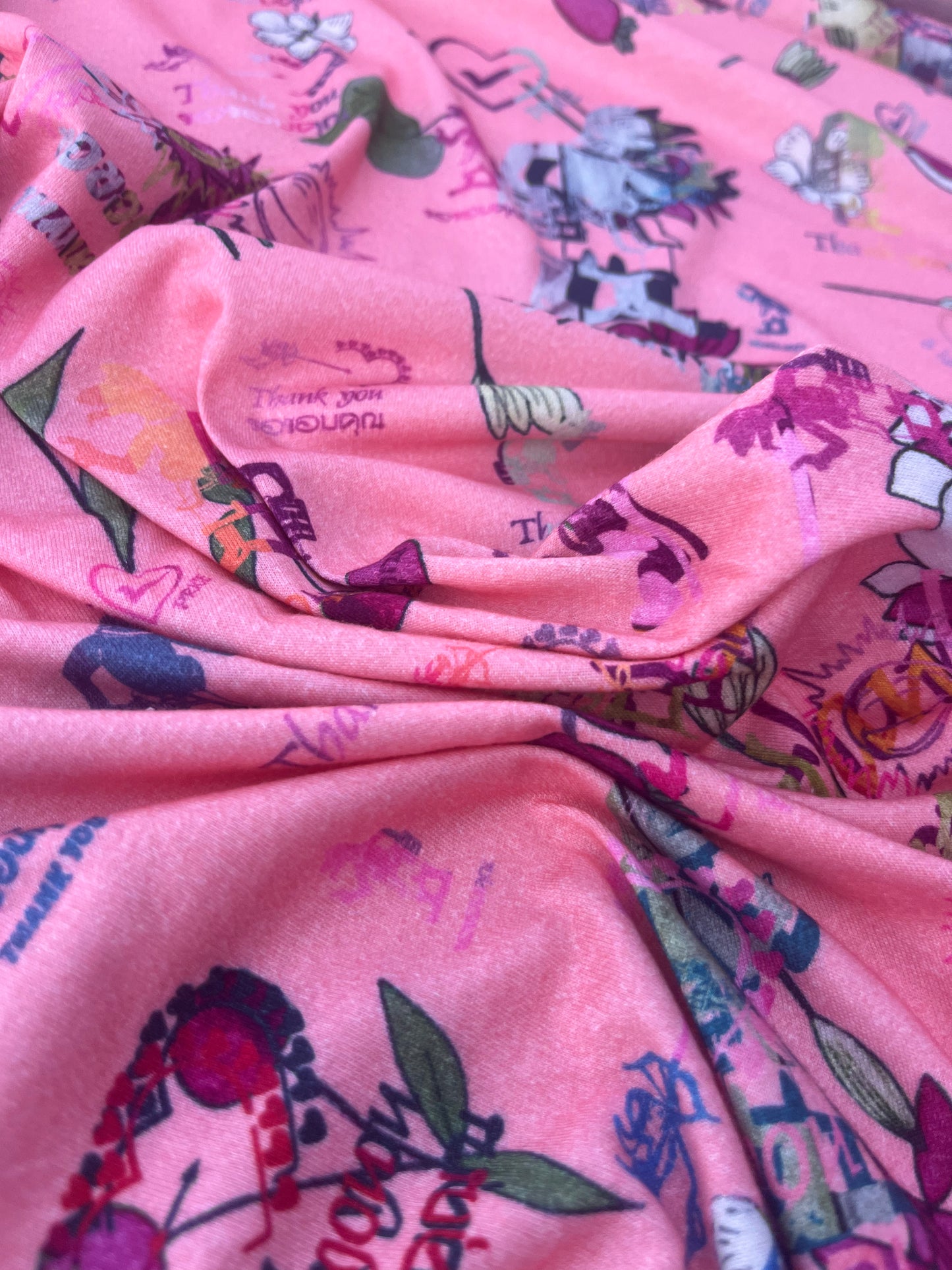 VIVIENNE 500 jersey viscose pink "Thank you"