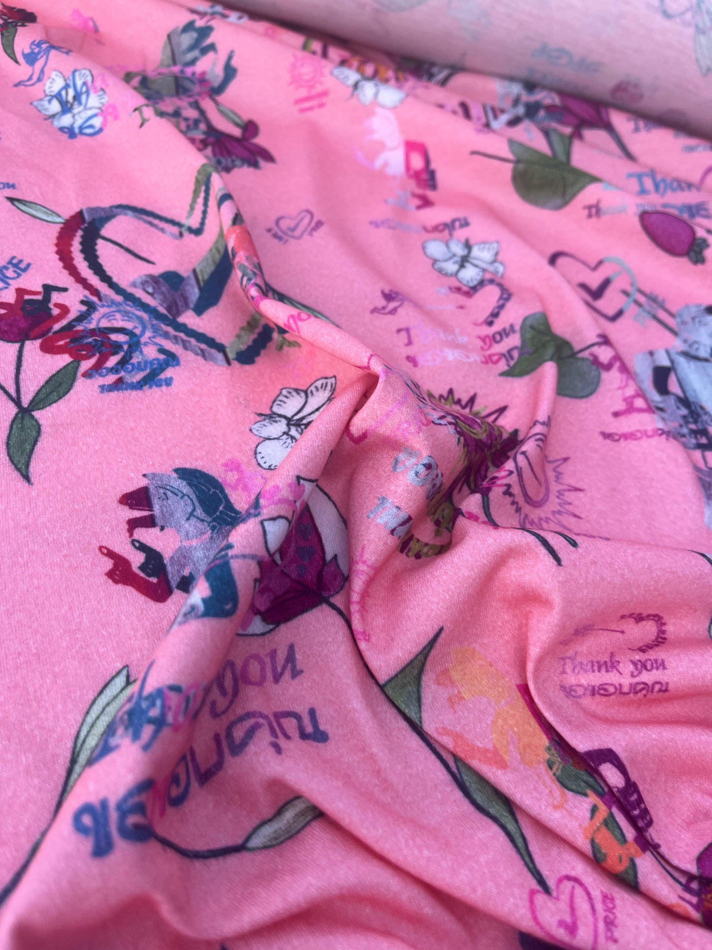 VIVIENNE 500 jersey viscose pink "Thank you"
