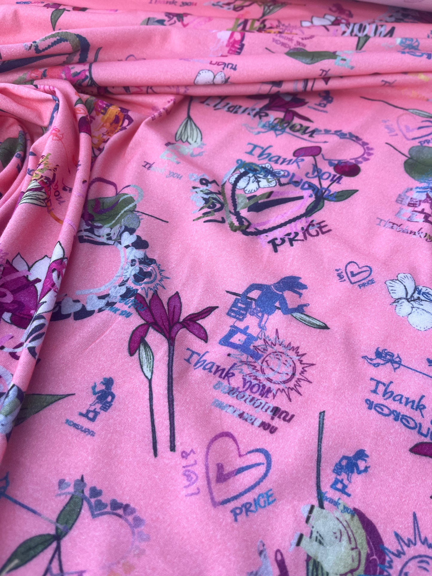 VIVIENNE 500 jersey viscose pink "Thank you"